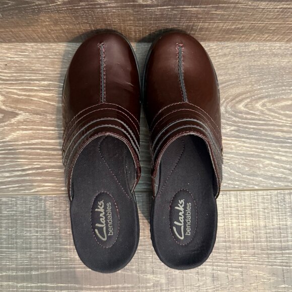 Clarks Bendables Leather Slip-On Clog - Size 6 - Picture 12 of 16